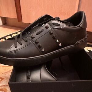 RED Valentino Black Studded Sneakers